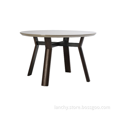Round Wooden Dining Table with Grey Oak Legs (DT-WD125)